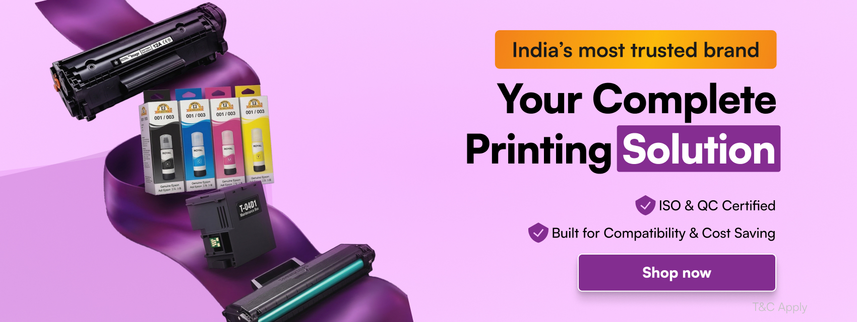Royal Ribbons — Your Complete Printing Solution. Cartridges, maintenance boxes, printer ink and trays all in one place.